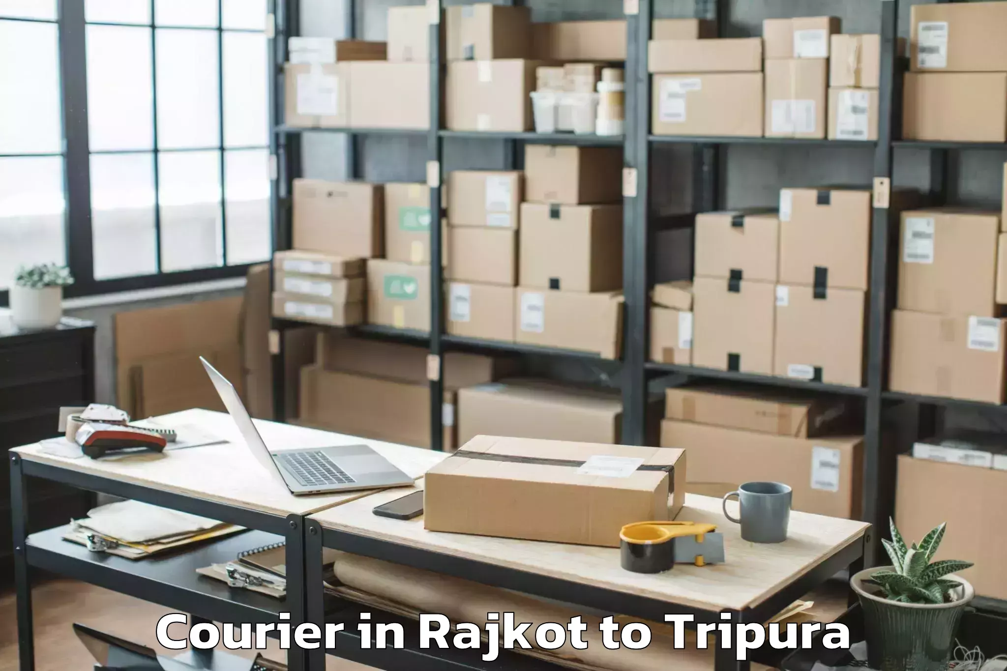 Leading Rajkot to Kamalpur Airport Ixq Courier Provider